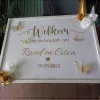 Álbuns casamento sinal de boas-vindas adesivos de vinil textos personalizados festas de aniversário de casamento decalques espelho de casamento exclusivo adesivo arte mural