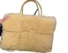 Funcional incrível bolsa de pelúcia Arco Tote com interior removível com zíper bolsa de bolso inverno novo tecido de pele grande capacidade de compras B9761749