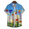 Camisas casuales para hombres Camisa hawaiana Verano Floral Patrón de impresión 3D Botón de solapa Ropa de manga corta 2024 Calle