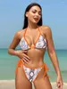 Dames Badmode Sexy Slangenprint Micro Bikini's 2024 Dames Badpak Vrouwelijke String Bikini Set Braziliaanse Strandkleding Lace Up Badpakken