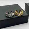 Винтажные золотые кольца с буквами, ретро двухслойный узор, регулируемые кольца, модные позолоченные кольца с коробкой, помолвочный свадебный подарок