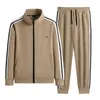 Herbst Winter Hot Sale Herren Zipper Jacke Outfits Klassische männliche Outdoor -Freizeitsport -Jogging -Sets Grauer Mantel und Jogginghose W6GK#