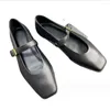 Casual Shoes AIYUQI Mary Jane Female Genuine Leather 2024 Snap Ballet Women Square Toe Flat Sheepskin Ladies