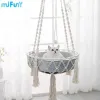 MATS MIFUNY CAT HAMMOCK NEST HANDWOVEN MATS手作りかわいいペットベッドハウステントバスケットスイングネット子猫猫アクセサリーベッドペットおもちゃ