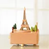 Boxes for EIFFEL Tower Wood Music Box Table Home Decoration Valentine's Day Gift Ornam