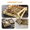 Plakalar bambu tabağı makyaj tepsisi atıştırmalık çok fonksiyonlu depolama sehpa çayı dokuma ekmek zarif servis
