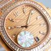 Pp7014 Montres staal roestvrij Cal324c SUPERCLONE polshorloges cognac bezel klassiek de baguette klok automatisch zakelijk luxe diamanten 95