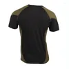 Men's T Shirts Men Short Sleeve Fitness Elastic Running Sport T-shirt Compression Bodybuilding Quick Drying Tops Summer Cycling