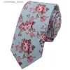 Cravatte Cravatte Cravatte a fiori in cotone ical Cravatta colorata con cuciture floreali Bella moda Uomo Cravatte strette Designer Cravatte fatte a mano Y240325