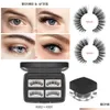 Falska ögonfransar lim-magnetiskt eyeliner kit 2 par 5st starka magneter ögonfransar foder set droppleverans hälsa skönhet makeup ögon dhtf7