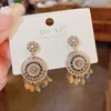 Unique earring design, retro earrings, feminine personality, crystal tassel earrings, famous ethnic style silver needle earrings
