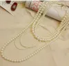 Earrings Necklace Pearl Jewelry Set for Women Multi-layered Necklace and earring Vintage Style for Casual and Formal Wear L240323