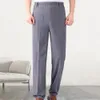 chic Father Pants Quick Dry Breathable Father Trousers Mid Waist Elderly Men Father Pants N5Pi#