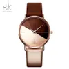 SK Luxus Leder Uhren Frauen Kreative Mode Quarz Uhren Für Reloj Mujer Damen Armbanduhr SHENGKE relogio feminino 210325230G