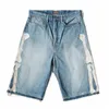 Kapital Hirata Hohiro Pantalon décontracté ample brodé Be W utilisé Short en denim à bords bruts pour hommes et femmes Jeans décontractés S96w #