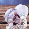 Moldura personalizada amor coração cristal moldura de foto personalizada presente de casamento para convidados lembrança de aniversário presente de dia dos pais