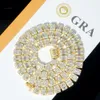 Фабрика OEM 10 мм VVS Moissanite Baguette Diamond Cluster Cluster Теннисная цепная колье браслет с кластерными женщинами мужские ювелирные изделия