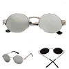Sunglasses Vintage Retro Women Men Round Mirror Lens Metal Glasses Sport Eyewear