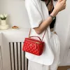 Designer Luxury fashion Shoulder bags New Camellia Handheld Small Square Bag 2024 Fresh and Sweet Lingge Embroidered Thread Single Shoulder Crossbody Chain Womens