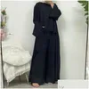 イスラム教徒の女性のためのエスニック服3ピースセット長いカーディガントップとポケット付きパンツイスラムローブ控えめなイードラマダンアバヤスーツ