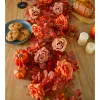 Kransar 1,8 m hösten Silk Rose Garland Fake Eucalyptus Vine Hanging Plants Artificial Flowers Wreath For Thanksgiving Harvest Fall Decor