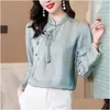 Femmes Blouses Chemises Chemise Printemps Vintage Bouton Jacquard Chic Beautif Drop Livraison Vêtements Vêtements Otk90