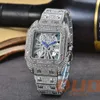 Keep real Pass diamond test Moissanite watch Full Diamond Iced out Designer Hip hop Watch Luxury Jewelry Watch Sapphire mirror High quality Original With box