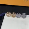 Qualità Piccoli orecchini delicati Lettera Accessori rotondi di marca Verde Orecchini con diamanti Moda con accessori freschi e semplici