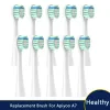 Heads 10st Ny typ ersättare för Apiyoo A7 Tandborstehuvuden Electric Tooth Dupont Soft Brush White Tooth Cleaning Head Munstel