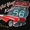 Route 66 Tshirt 1956 Chevy Bel Air Car Street 핫로드 골동품 우아한 폴리 에스터 티셔츠 셔츠 대형 남자 티 셔츠 Ofertas Trendy S1FM#