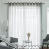 Cortinas makehom simples branco puro tule cortinas para o quarto sala de estar cozinha padrão cruz voile tule cortina janela persianas