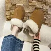 Tofflor Vintermode 2024 Nya tofflor Fashion Thick Fur Mini Flat Women's Casual Warm Shoes Soft Home Women's Slippers Flipflops