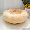 Kennels Pens Warm Fleece Kennel Soft Round Dog Bed Winter Cat Slee Mat Sofa Puppy Small Dogs Cushion House For Pet Y200330 Drop Delive Otax8