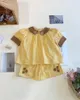 2024 APO Kids Clothes Girl set For Summer Embroidery Childrens holiday suit High quality Clothings Top sets 240318