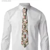 Neck Ties Neck Ties Mens Tie Slim Skinny Tropical Flowers Palm Leaves Jungle Plants Flamingos Snake Necktie Free Style Men Tie Party Wedding Y240325