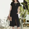 Summer New Women's Solid Color Commuting Style Elegance Casual Fit Dress Slim And Small Can Be Worn 124992
