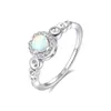 Europe Retro Opal Ring S925 Sterling Silver Micro Set Zircon Brand Designer Ring European and American Hot Fashion Women High end Ring Jewelry Valentine's Day Gift spc