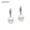 HOOZZ.P boucles d'oreilles en perles de culture naturelles tendance grande goutte d'oreille 9-10mm ronde parfaite qualité AAAA plaqué argent or Zircon 240311