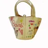 Bag Bucket 2024 Portabel koreansk version av den trendiga Fashion Graffiti Food Basket One-Shulder Messenger