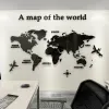 Adesivos mapa do mundo acrílico 3d cristal sólido parede do quarto com sala de estar idéias de sala de aula adesivos decoração do escritório sofá mural papel de parede