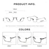 Sunglasses CAPONI 2024 Men's Glasses Frame Pure Titanium Fashion Under Semi-Rimless Eyeglasses UV400 Brand Designer JF23510