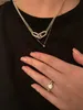 Серьги, ожерелье, новый дизайн, цепочка, геометрическое ожерелье, комплект серег для женщин, серебряный металлический роскошный подарок L240323