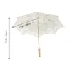 Paraplyer Handgjorda bomullsparaply inte regntät för spets klar pografi prop Klassisk bröllop