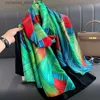 Bandanas Durag Scarves Popular Print 180X90CM Warm Hijab Fashion Design Satin Finish Scarves The Four Seasons Women Shawl Y240325