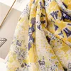 Sarongs Autumn Fashion Aztec Ethnic Flower Tassel Adhesive Shawl Scarf Womens Luxury Print Soft and Thin Pashmina Stole Bufandas Muslim Hiajb 24325