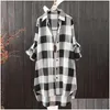 Camicette da donna Camicie Camicia con stampa scozzese primaverile Camicetta Moda Casual Manica lunga Streetwear quotidiano Giacca oversize tutta abbinata Top Dro Otrwq