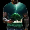 2023 Summer New Men's Overdized T-shirt Casual Lightning Cool 3D Digital Printed T Shirts For Men Short Sleeve Tee Free Ship N57Z#