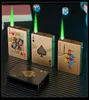 Aanstekers Hot Koop Creatieve Speelkaart Aansteker Jet Torch Windaansteker Metalen Butaan Grappig Speelgoed voor Mannen Roken Accessoires 240325