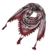 Sarongs New Fashion Bohemian Cotton Womens Square Scarf Printed Shawl Russian Ethnic Style Womens Bag Winter Tassel Scarf 240325