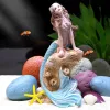 Decorations Artificial Aquarium Mermaid Fish Tank Decorations Underwater World Decor Ornament Resin Statue Figurines Miniature Pet Accessory